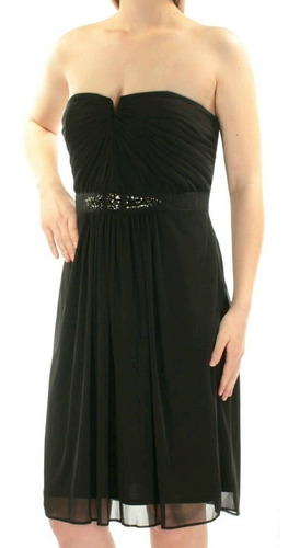 Vestido De Fiesta Corto Strapless Negro Usa Nuevo Serenity