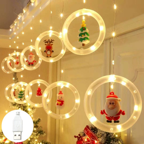 A Luces Decoración De Navidad Led Luces Santa Claus Usb 3m