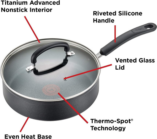 Set De Utensilios De Cocina T-fal, Antiadherente, 12 Pzs