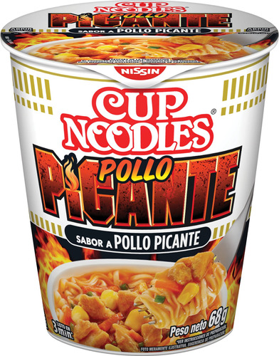 Fideos Cup Noodles Nissin Pollo Picante 68 Gr.