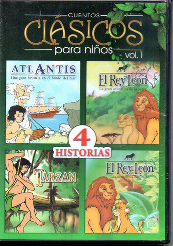 Cuentos Clásicos Para Niños Vol.1/ Tarzán Rey León 4pel. Dvd