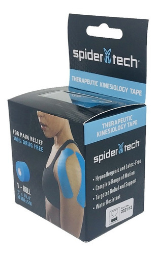 Vendaje Neuromuscular Rollo 5m X 5cm Spidertech Kinesiotape Color Celeste