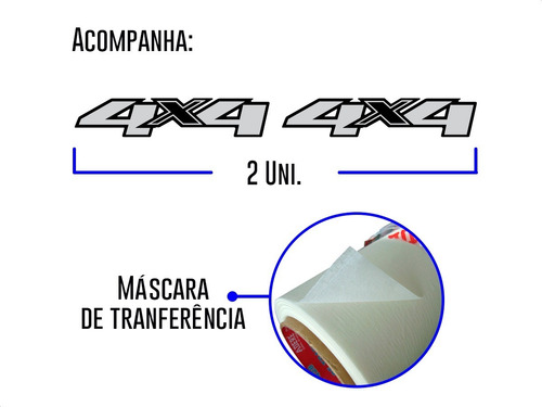 Imagem 3 de 3 de Kit Adesivo 4x4 S10 2013 2014 2015 2016 2017 2018 2019 2020