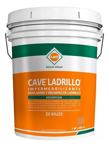 Cave Ladrillo - Impermeabilizante Para Muros, Tineta 20 Lt