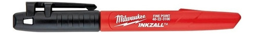 Marcador Punto Fino Negro Milwaukee Inkzall 48-22-3100