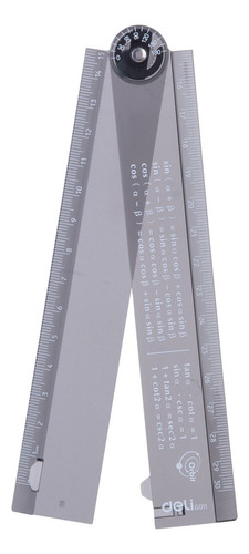 Regla Expandible De Plástico Geometría Deli Color Gris