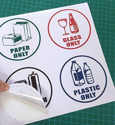 Papel Solamente Vidrio Solo Aluminio Plastico Signo Adhesivo