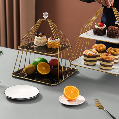 Soporte Para Cupcakes De 2 Niveles Contenedor Elegante Fondo