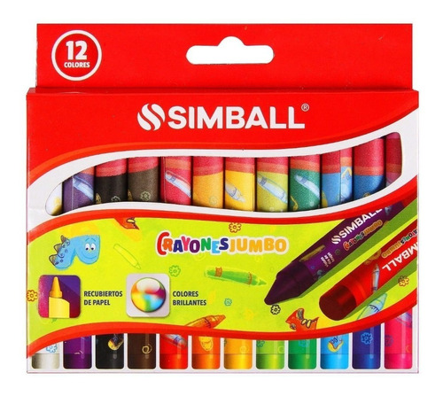 Crayones Cera X 12 Jumbo Simball ( X 2 Paquetes)