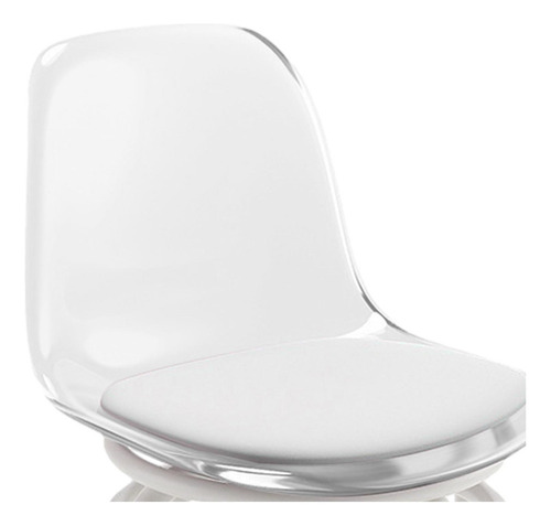 Banquinho Com Rodinhas 360° Graus Acrilico Liso Cor Clear