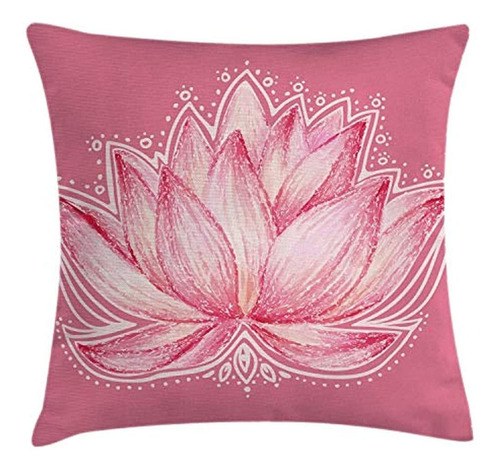 Ambesonne Floral Throw Pillow Cojín, Lotus Flower Meditation