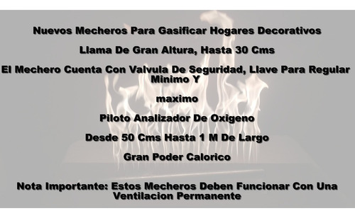 Mechero Quemador Largo 1 M Llama Alta 18000 K Hogar Piedras