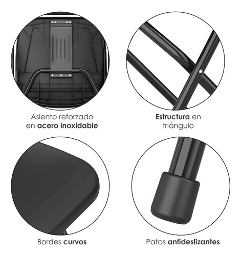 Set 10 Sillas Plegables Plástico Para Eventos Resistentes