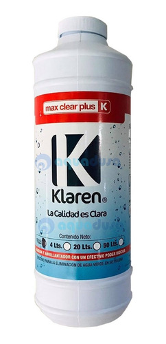 Clarificador Para Alberca Max Clear Plus Klaren 1 Litro
