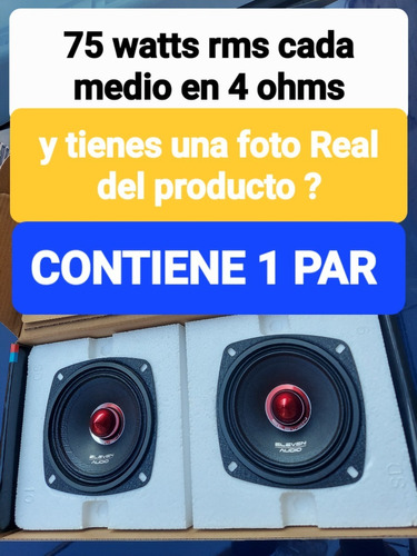 Par Medios Bala 4  Pulgadas Eleven Audio 75 W Rms Open Show