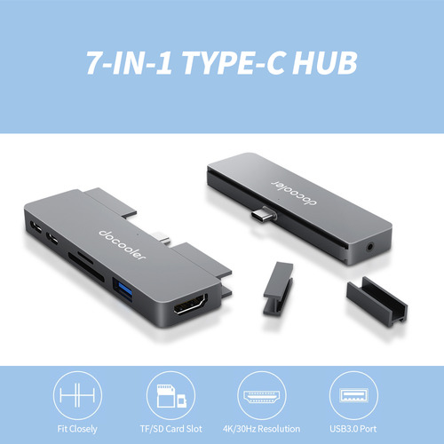 Hub Tipo C, Puerto Hd, 7 En 1, Docooler Sd Compatible Con Ra