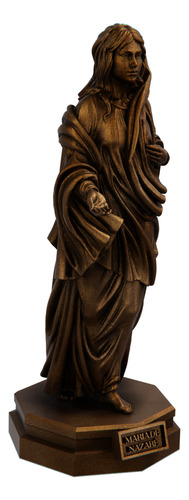 Estátua Religiosa Imagem Maria De Nazaré Cor Cor Cobre Antigo