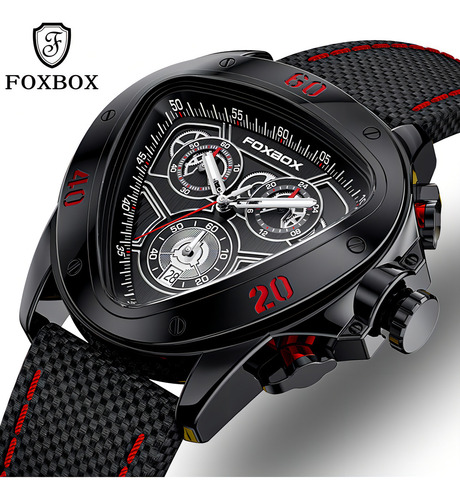 Reloj De Cuarzo Cronógrafo Impermeable Foxbox Para Hombre