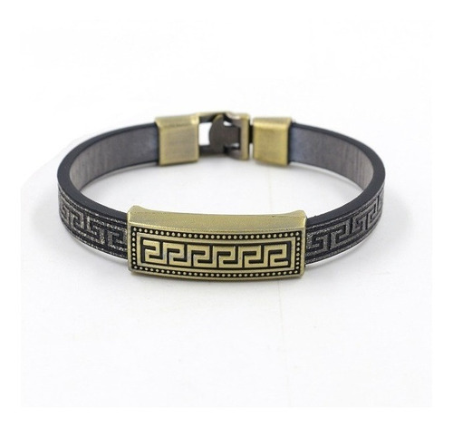 Pulsera De Cuero Para Hombre Con Detalle Retro