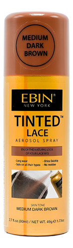 Spray Tintura Renda Peruca Ebin 80ml Médio Dark Marrom