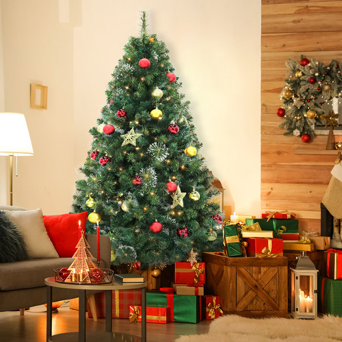 Arbol De Navidad Verde Con Luces 180 Cm Frondoso
