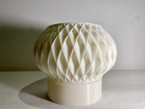 Maceta De Escritorio Impresa 3d En Plástico Blanco Blanca Con Plato
