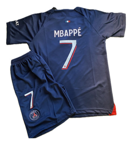 Polera Y Short De Fútbol De Niño Psg - Mbappé Talla 28