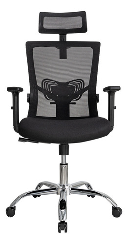 Silla De Oficina Presidente Ergonomus Delphi Base Cromada Color Negro Silla de Escritorio para Home Office