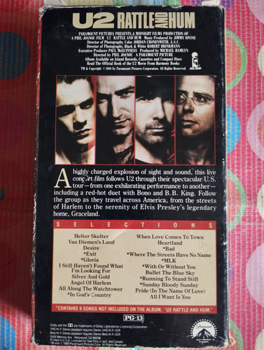 Vhs U2 Rattle And Hum V (Usado)