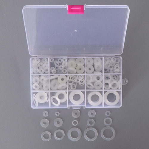 Imagen 3 de 12 de 250 Pedazos Arandelas De Nylon Planas Transparentes De