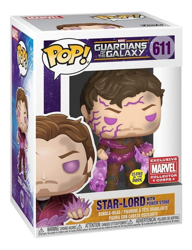 Pop! Guardianes De La Galaxia: Star Lord Con Piedra De Poder