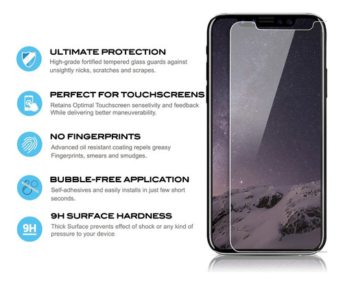 Mica Para Iphone 11 Pro Max, Xs Max Vidrio Templado Hd 0.33m