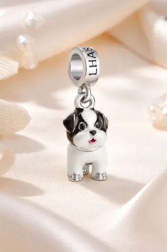 Berloque Dog Lhasa Apso Prata 925 Com Esmalte Life By Vivara