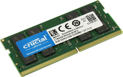 Memoria Ram Ddr4 8 Gb Crucial Portatil 3200mhz 1.2v Original