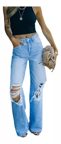 Hundimiento consola paleta Jeans Rotos Mujer Ancho | MercadoLibre 📦