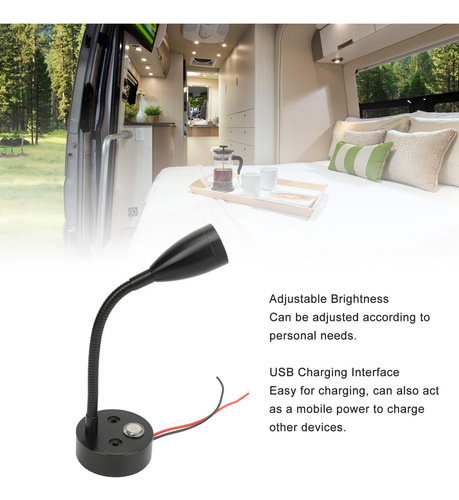 Luz Led Para Mesilla De Noche Rv, Lectura, Brillo Ajustable,