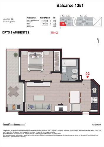 Imagen 16 de 30 de Venta Departamento 1 Dormitorio Al Contrafrente Balcón En Edificio Balcarce 1351 - Moderno
