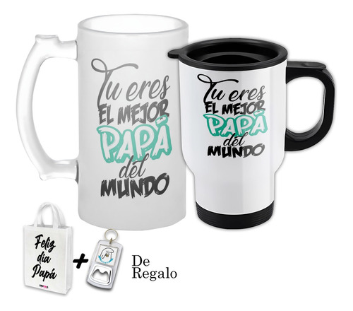 Pack Shopero + Mug Térmico Personalizado (dia Del Papá)