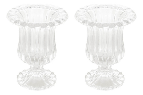 2 Vasos De Vidro Decorativo Lyor Renaissance Pequenos 11x14
