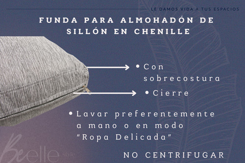 Almohadón Chenille Antidesgarro Sillón Algarrobo 50x50x10 Cm Gris Claro Chenille Antidesgarro