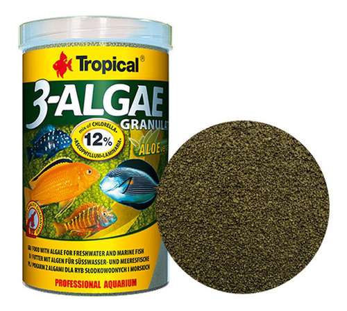 Ração Tropical 3-algae Granulat 44g Peixes De Dieta Vegetal