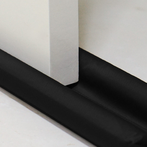 Protetor De Porta Impermeável 100 Cm Duplo Bagun Veda Porta Cor Preto Liso