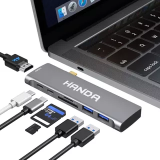 Adaptador Macbook Pro Air Hdmi Usb C Hub 3.0 4k Micro Salida Color 1 Salida USB C