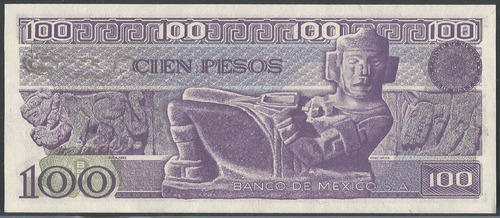 Imagen 2 de 2 de Mexico 100 Pesos 25 Marzo 1982 Serie Vb P74c