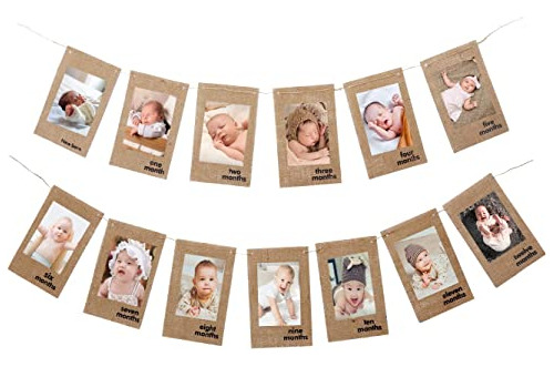 Banderines - 1st Baby Birthday Photo Banner From Newborn To 