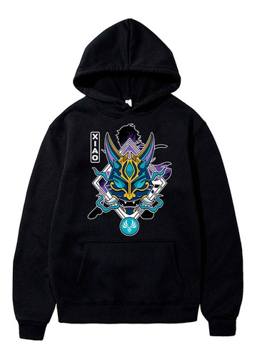 Blusa De Frio Moletom Xiao Máscara Genshin Impact Dragão