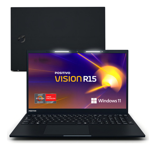 Notebook Positivo Vision R15 Lumina Bar, Amd Ryzen 7 8gb 512gb, Tela 15 Polegadas Full Hd Antirreflexo, Linux - Preto