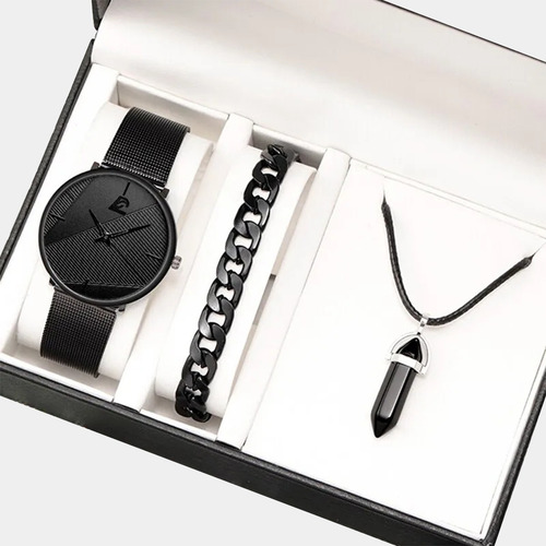 Kit Reloj 3 Piezas Minimalista A La Moda De Pulsera Y Collar