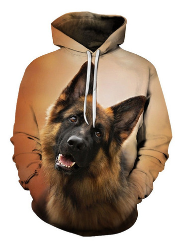 Sudadera Con Capucha Con Estampado 3d De Perro Pastor Alemán