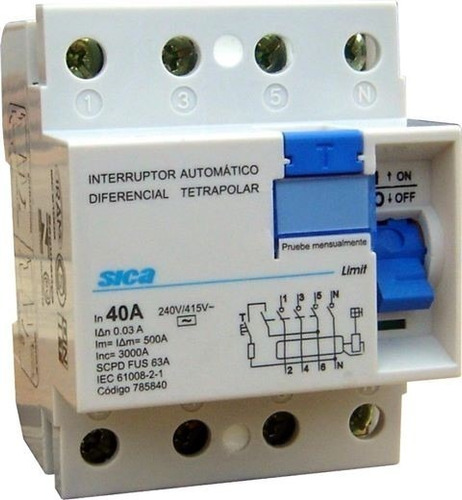 Disyuntor Diferencial Sica 4x25a 30ma